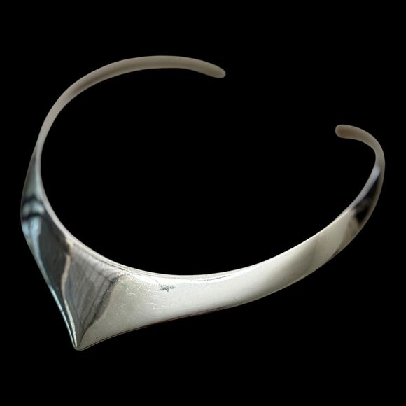 Vintage Sterling Solid Torque Necklace - Picture 1 of 4